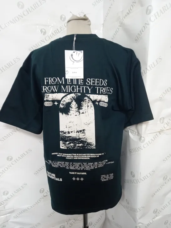 304 MENS PRINTED TSHIRT IN FOREST GREEN SIZE S