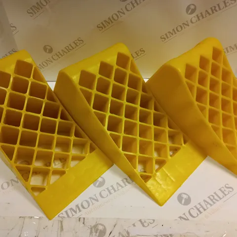 LOT OF 3 YELLOW PLASTIC RAMPS