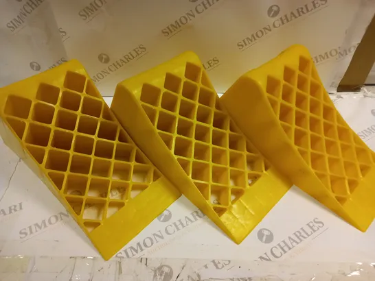 LOT OF 3 YELLOW PLASTIC RAMPS