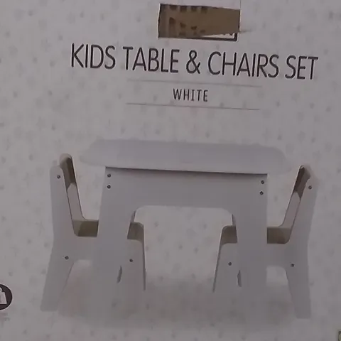 BOXED KIDS TABLE AND CHAIR SET IN WHITE 