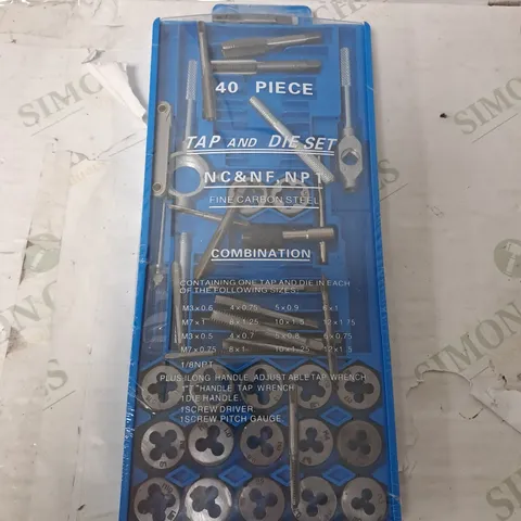 40 PC TAP AND DIE SET NC AND NF , NPT 