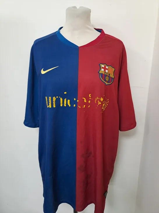 NIKE BARCALONA FOOTBALL CLUB 2008-2009 SHIRT - MESSI 10 - LARGE