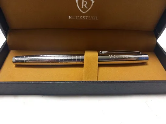 RUCKSTUHL STAINLESS STEEL LUXURY PEN IN GIFT BOX – HAND ASSEMBLED – RRP £80