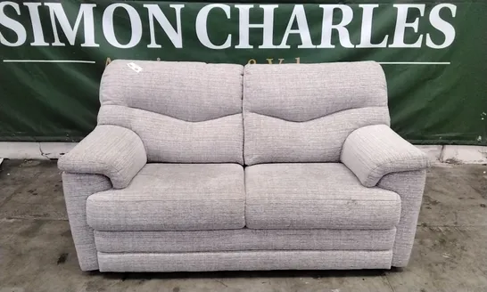 QUALITY BRITISH DESIGNER G PLAN MANUFACTURED STRATFORD 2 SEATER - LOOM SHALE FABRIC 