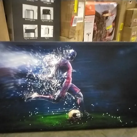 BAGGED WRAPPED CANVAS PAINTING - FRACTURED IN LIGHT FOOTBALL (1 ITEM)