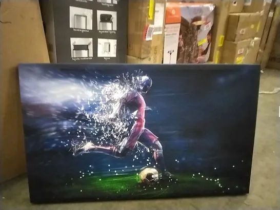 BAGGED WRAPPED CANVAS PAINTING - FRACTURED IN LIGHT FOOTBALL (1 ITEM)