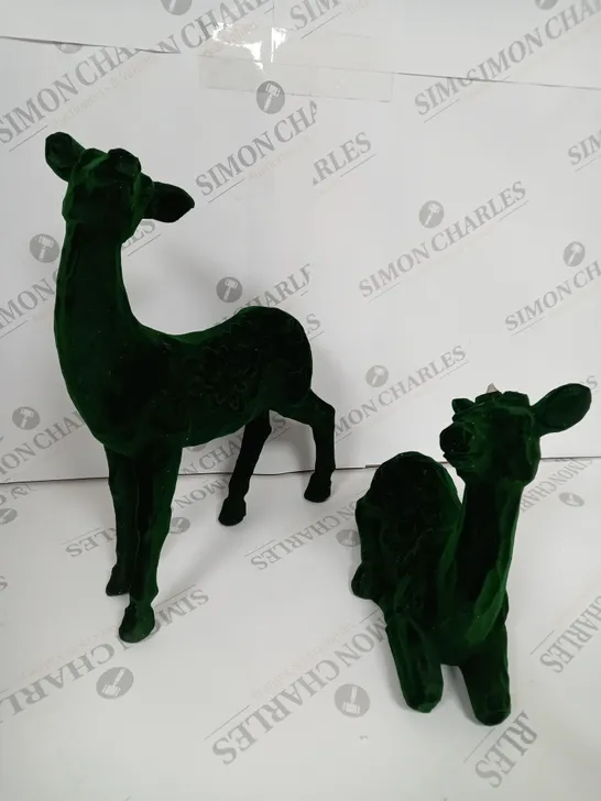 ALISON CORK SET OF 2 VELVET HENRY STAGS