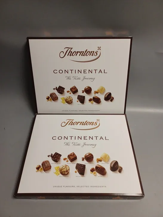 2 X SEALED THORNTONS CONTINENTAL THE TASTE JOURNEY CHOCOLATE SELECTION BOXES 
