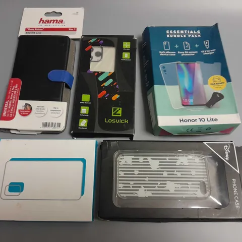 LOT OF 5 ASSORTED PHONE CASES TO INCLUDE DISNEY AND HAMA