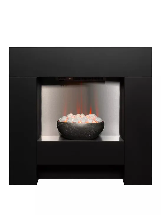 ADAM CUBIST FIREPLACE SUITE (SUITE ONLY) BLACK - COLLECTION ONLY  RRP £339