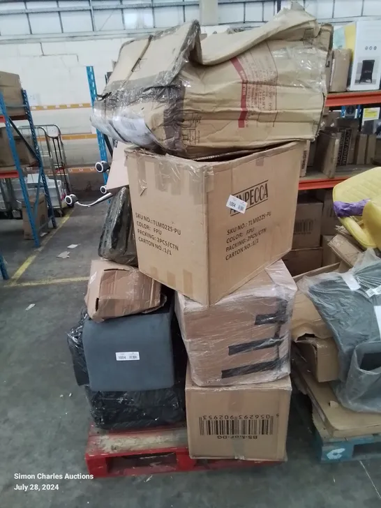 PALLET CONTAINING VARIOUS FURNITURE PARTS AND INCOMPLETE CHAIR SETS ETC.