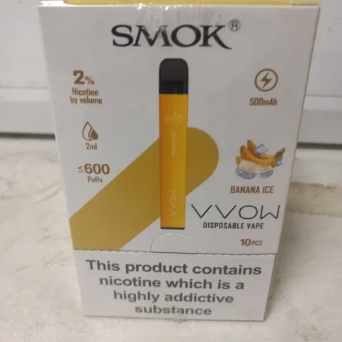 BOXED AND SEALED SMOK VVOW DISPOSABLE VAPE 10 PACK BANANA ICE