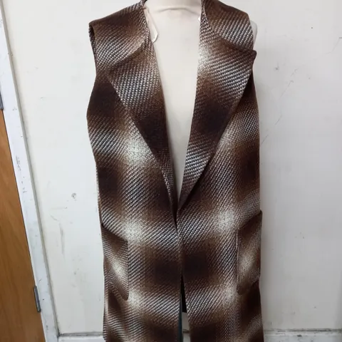 HELENE BERMAN CHECK WAISTCOAT - SIZE 14. 