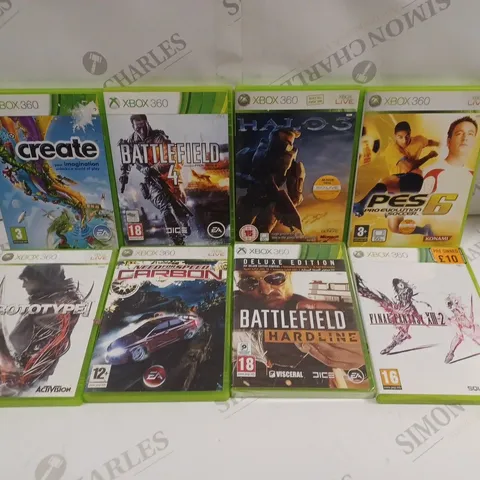 APPROXIMATELY 15 ASSORTED XBOX 360 VIDEO GAMES TO INCLUDE ZUMBA FITNESS, FIGHT NIGHT CHAMPION, ESCAPE DEAD ISLAND ETC 