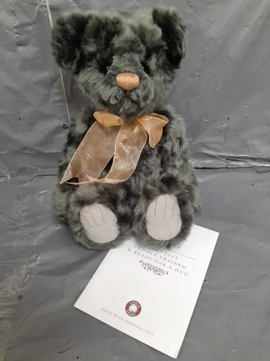 CHARLIE BEARS "INKLING" TEDDY BEAR IN BLACK/GREY