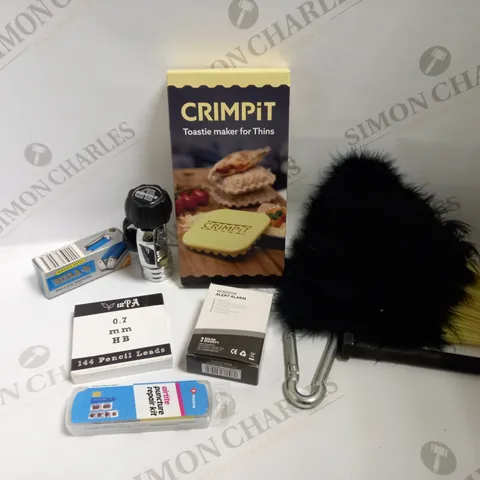 BOX OF APPROX 15 ASSORTED ITEMS INCLUDING CRIMPIT, RIZLA ROLLING MACHINE AND AIRTITE PUNCTURE KIT