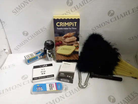 BOX OF APPROX 15 ASSORTED ITEMS INCLUDING CRIMPIT, RIZLA ROLLING MACHINE AND AIRTITE PUNCTURE KIT