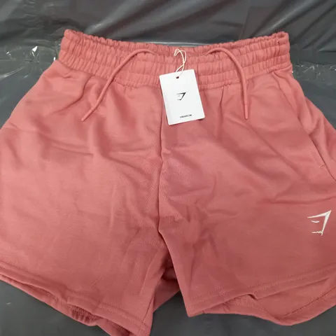 GYMSHARK TRAINING FLEECE SHORTS IN PINK - SMALL