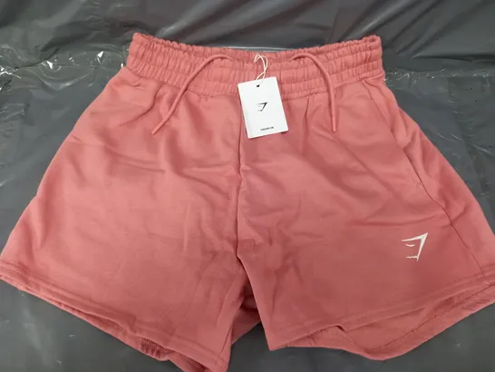 GYMSHARK TRAINING FLEECE SHORTS IN PINK - SMALL