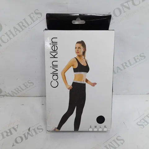 BOXED CALVIN KLEIN LEGGINGS AND CROP TOP DUO IN BLACK - SMALL