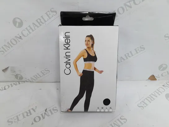 BOXED CALVIN KLEIN LEGGINGS AND CROP TOP DUO IN BLACK - SMALL