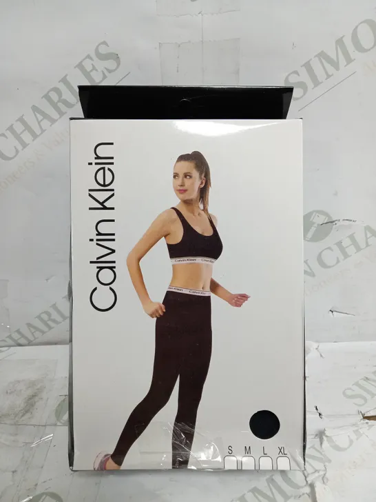 CALVIN KLEIN WOMENS SPORTS BRA & LEGGINGS SET - SIZE LARGE