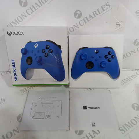 BOXED XBOX SHOCK BLUE WIRELESS CONTROLLER 