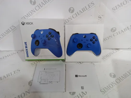 BOXED XBOX SHOCK BLUE WIRELESS CONTROLLER 