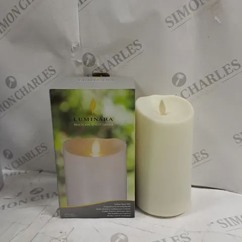 BOXED LUMINARA IVORY PILLAR OUTDOOR CANDLE 9.5CM 