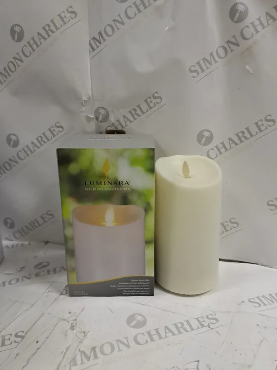 BOXED LUMINARA IVORY PILLAR OUTDOOR CANDLE 9.5CM 