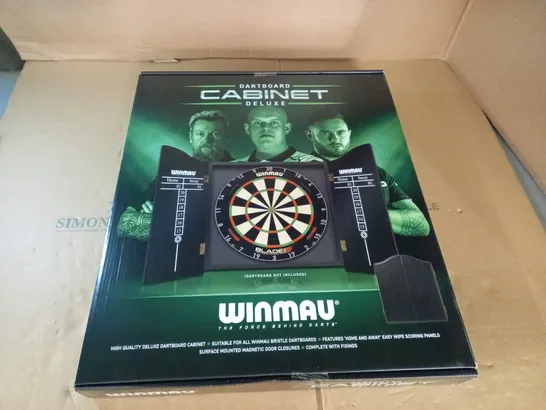 BOXED WINMAU DELUXE DARTBOARD CABINET