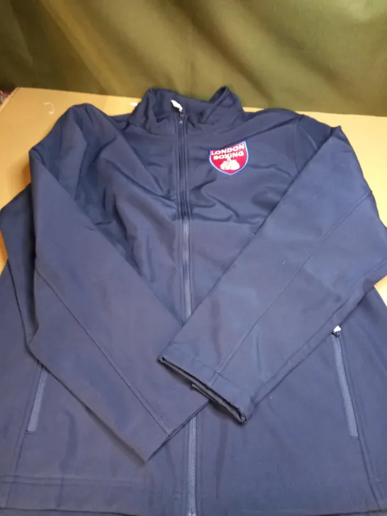 LONDON BOXING SOFT SHELL NAVY ZIP JACKET - SIZE XXL