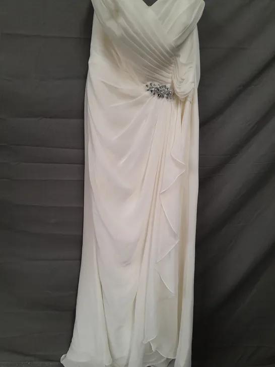 EMILY FOX IVORY/SILVER WEDDING DRESS - 10