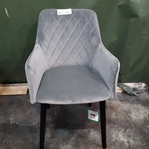 GREY VELVET DINING CHAIR