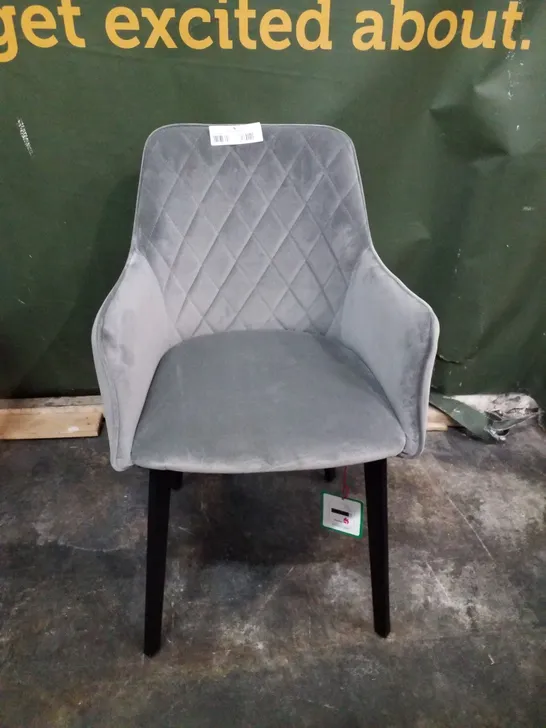 GREY VELVET DINING CHAIR