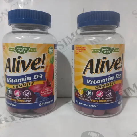 BOXED SET OF 2 ALIVE VITAMIN D3 GUMMIES (60 GUMMIES PER TUB)