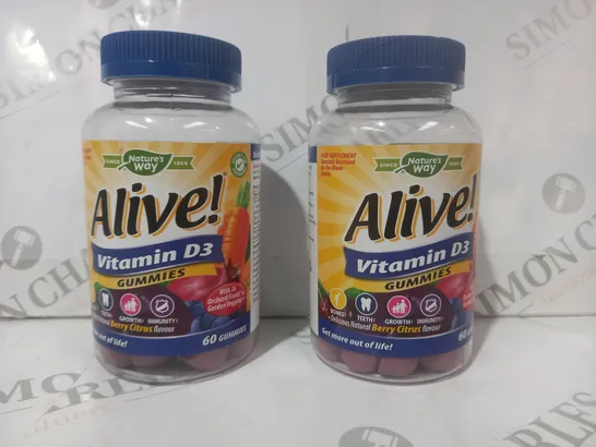 BOXED SET OF 2 ALIVE VITAMIN D3 GUMMIES (60 GUMMIES PER TUB)