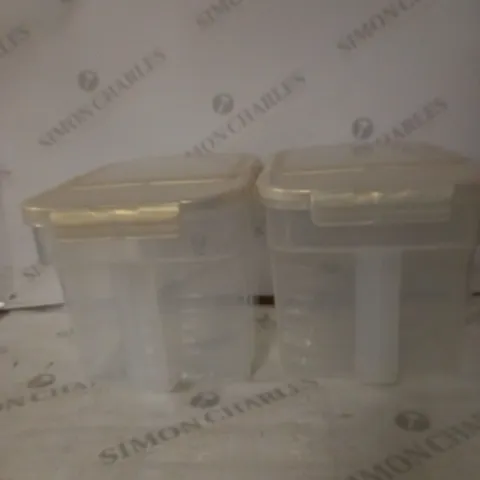 TWO TUPPERWARE BOXES WITH HANDLES