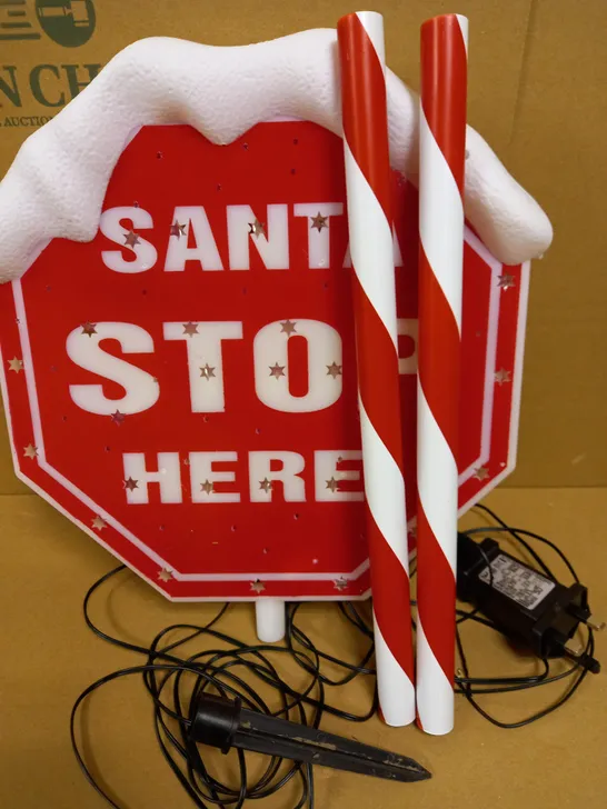 110CM SANTA STOP SIGN WITH MULTICOLOUR LIGHT RRP £19.99