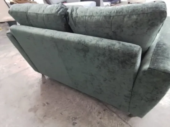 QUALITY BRITISH DESIGNER LOUNGE Co. HOLLY TWO SEATER SOFA PLUSH GREEN FABRIC 