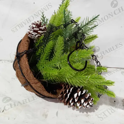 DESIGNER STYLE FAUX FLORA DECORATIVE HANGING BASKET