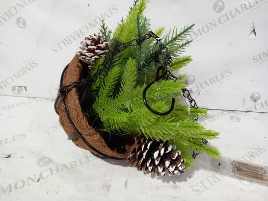 DESIGNER STYLE FAUX FLORA DECORATIVE HANGING BASKET