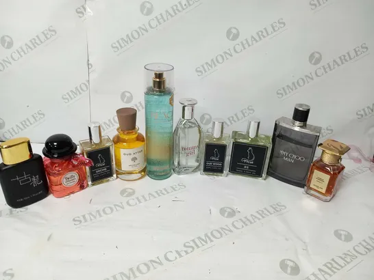 TEN ASSORTED UNBOXED FRAGRANCES TO INCLUDE; TOMMY HILFIGER, TWILLY D'HERMES, JIMMY CHOO AND GUERLAIN