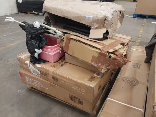 PALLET OF ASSORTED FURNITURE PARTS AND CONSUMER GOODS 