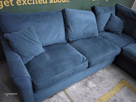 DESIGNER METAL ACTION SOFABED CORNER GROUP TEAL FABRIC