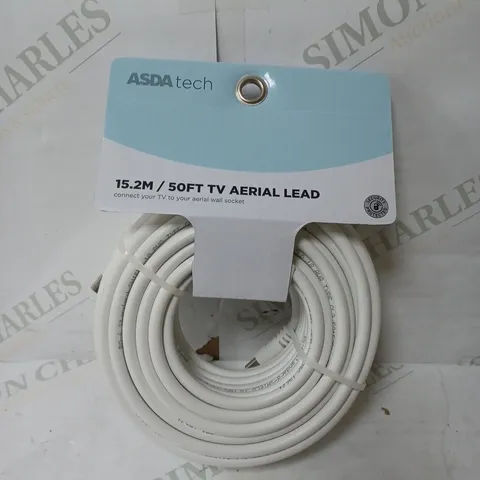 LARGE BOX OF APPROXIMATELY 12 BOXES OF 50FT TV AERIAL LEAD - 3 PER BOX