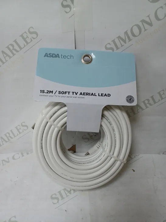 LARGE BOX OF APPROXIMATELY 12 BOXES OF 50FT TV AERIAL LEAD - 3 PER BOX