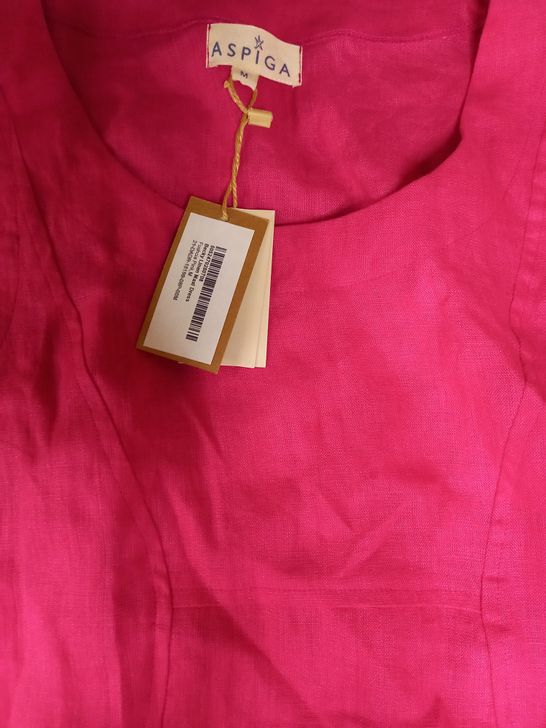 ASPIGA FUSHCIA PINK BECKY LINEN MAXI DRESS - MEDIUM