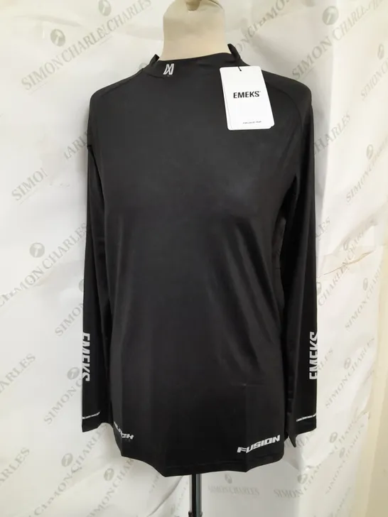 EMEKS MOTOCROSS RACEWEAR LONG SLEEVE COMPRESSION JERSEY BLACK SIZE M