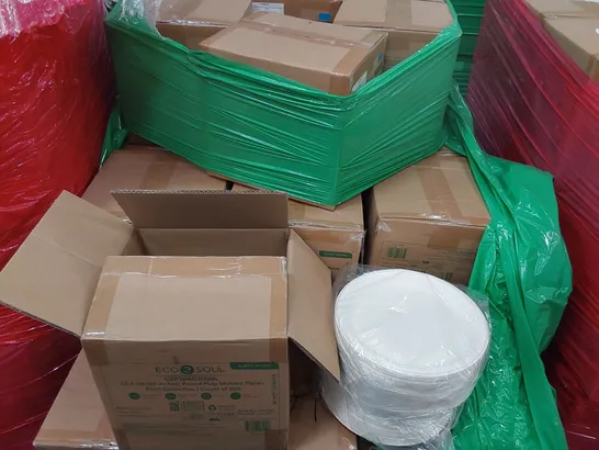 PALLET OF APPROXIMATELY 40 BOXES OF 200x 25.4CM (10") ROUND PULP MOLDED PLATES 